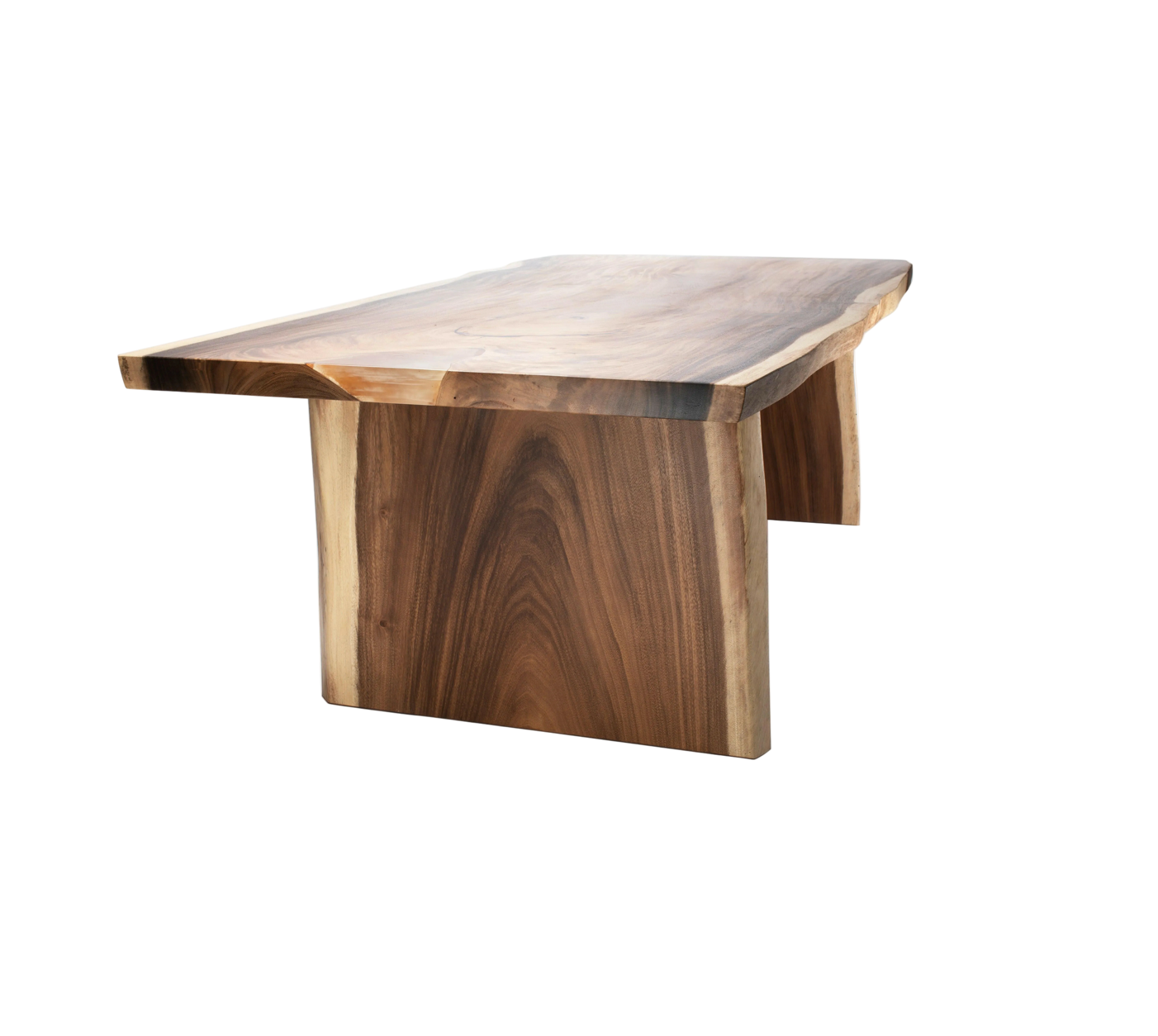 Mesa de comedor de madera exótica con patas personalizadas