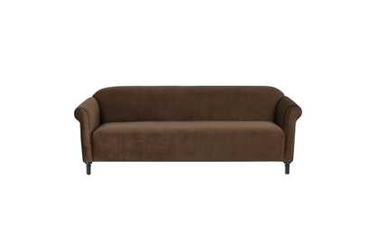 Harmony Sofa Dark Brown Faux Mohair