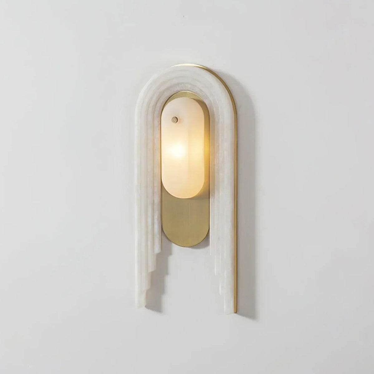 Alabaster Stacked Oval Wall Sconce