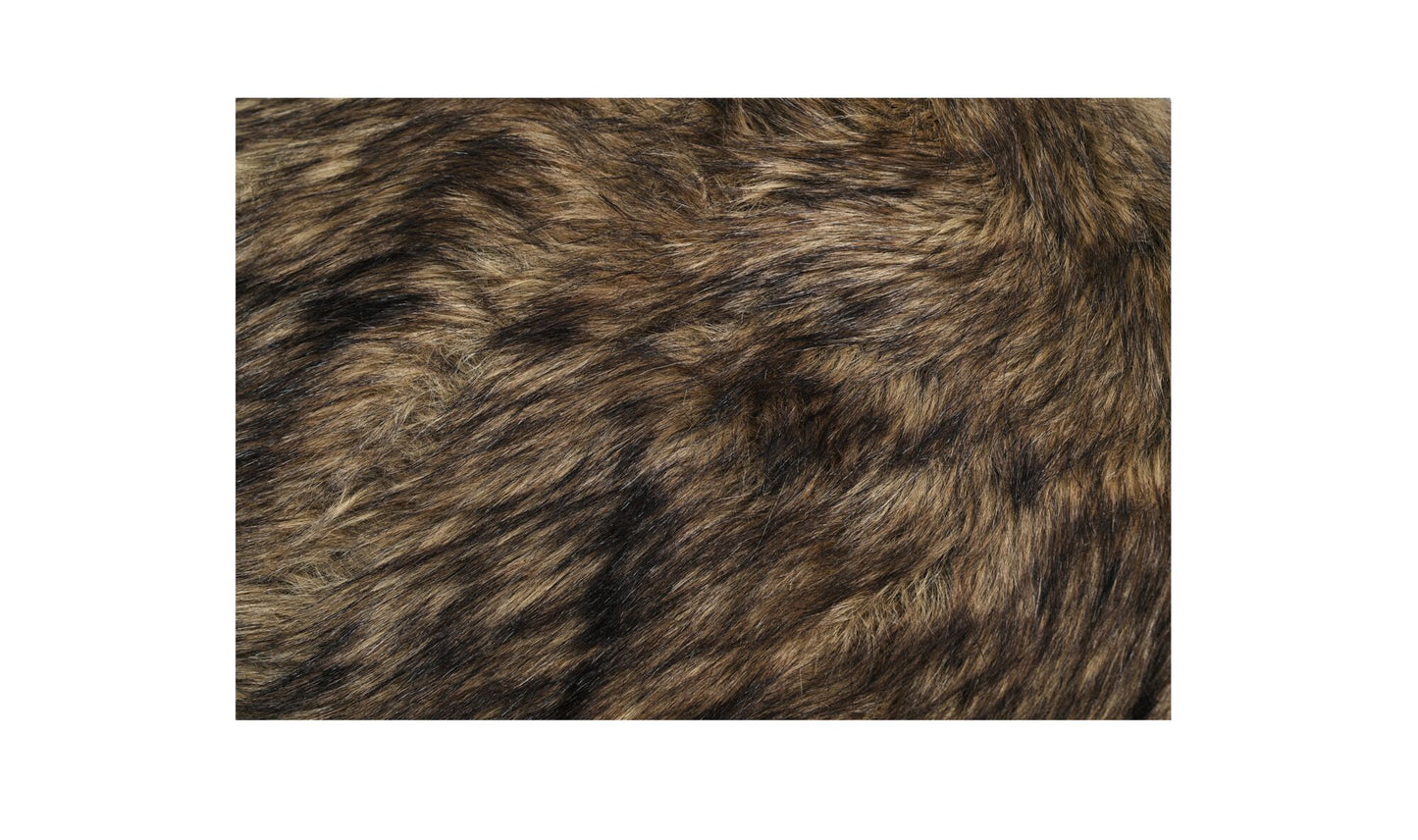 Serge Ottoman Brown Faux Fur