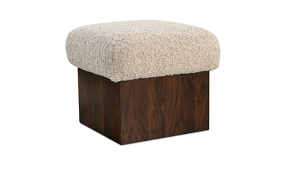 Serge Ottoman Cream Faux Shearling