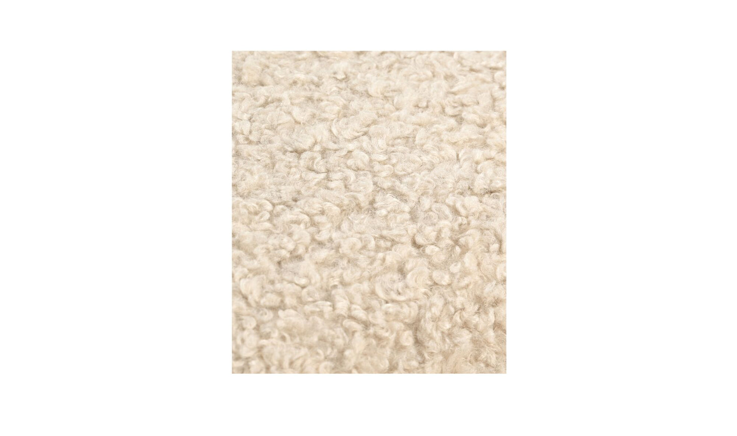 Serge Ottoman Cream Faux Shearling