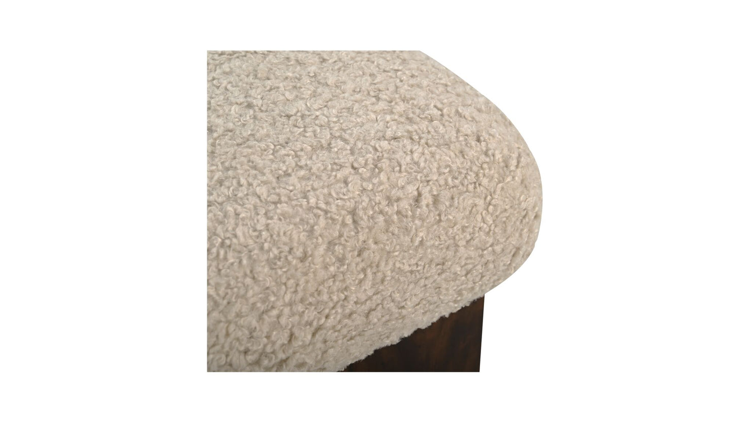Serge Ottoman Cream Faux Shearling