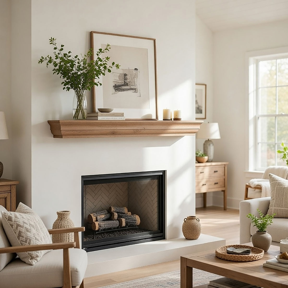 Shaker Fireplace Mantel Shelf – Real Wood.