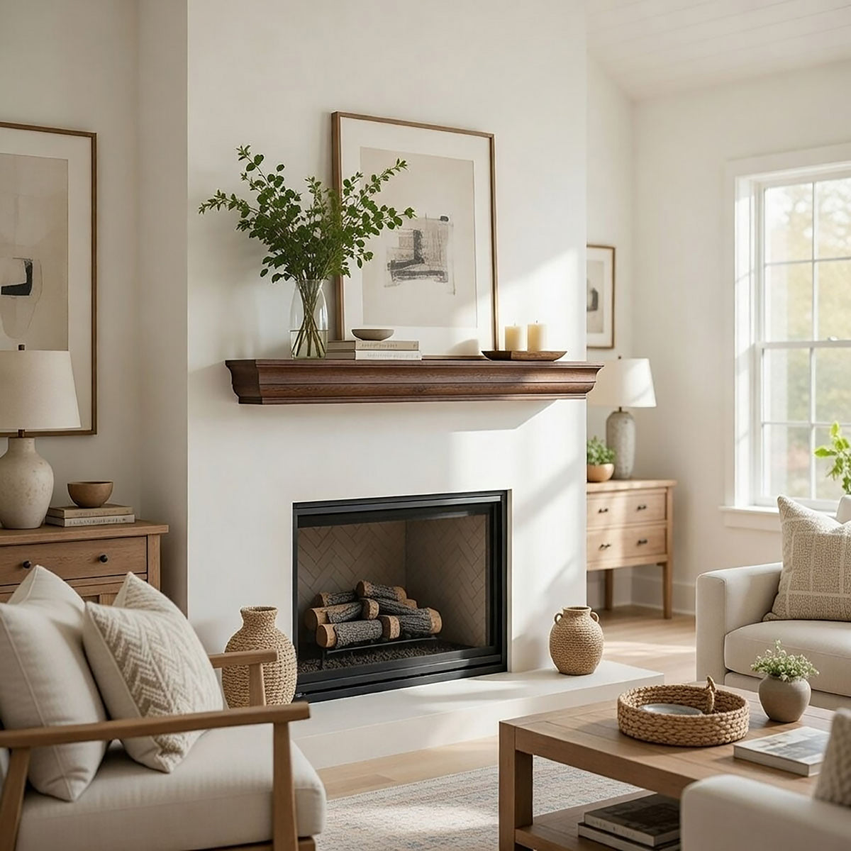 Shaker Fireplace Mantel Shelf – Real Wood.