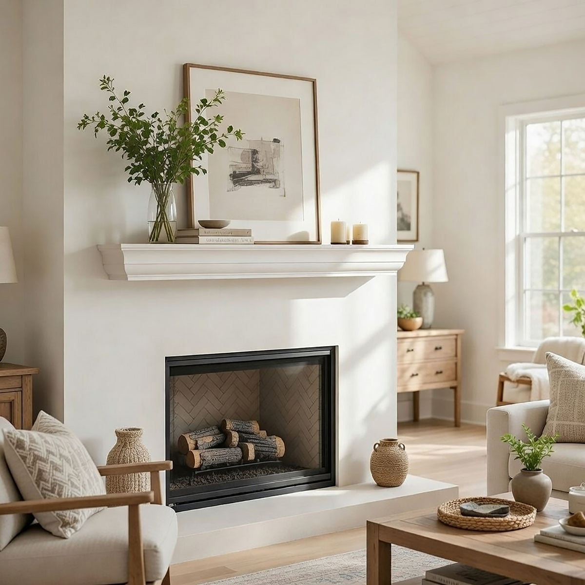 Shaker Fireplace Mantel Shelf – Real Wood.