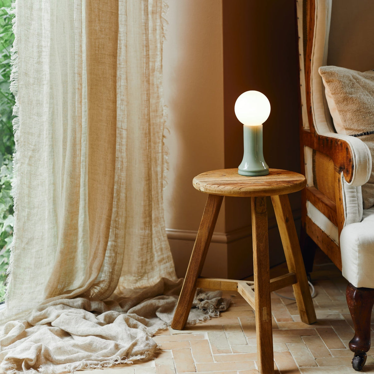 Shore Table Lamp in Sea Green - Set of 2.