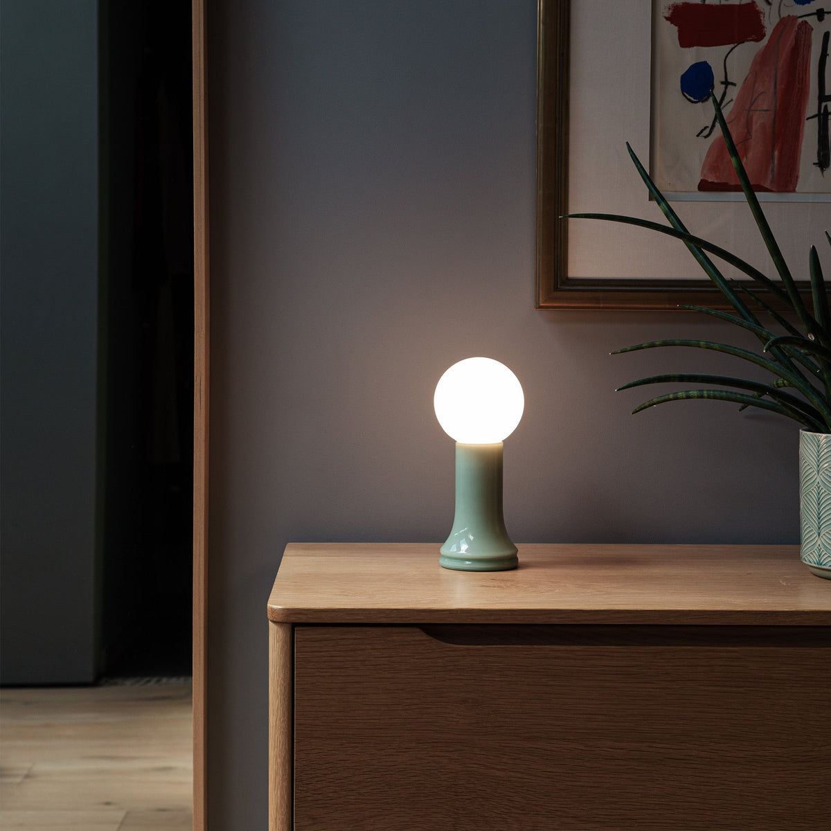 Shore Table Lamp in Sea Green - Set of 2.