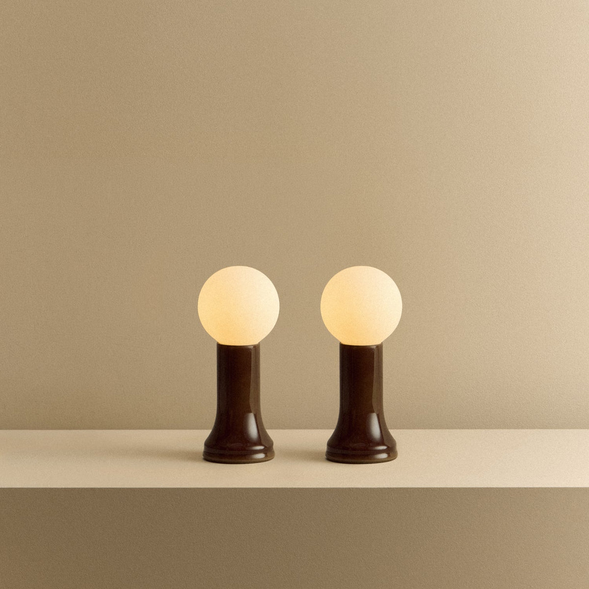 Shore Table Lamp in Bottle Brown - Set of 2.