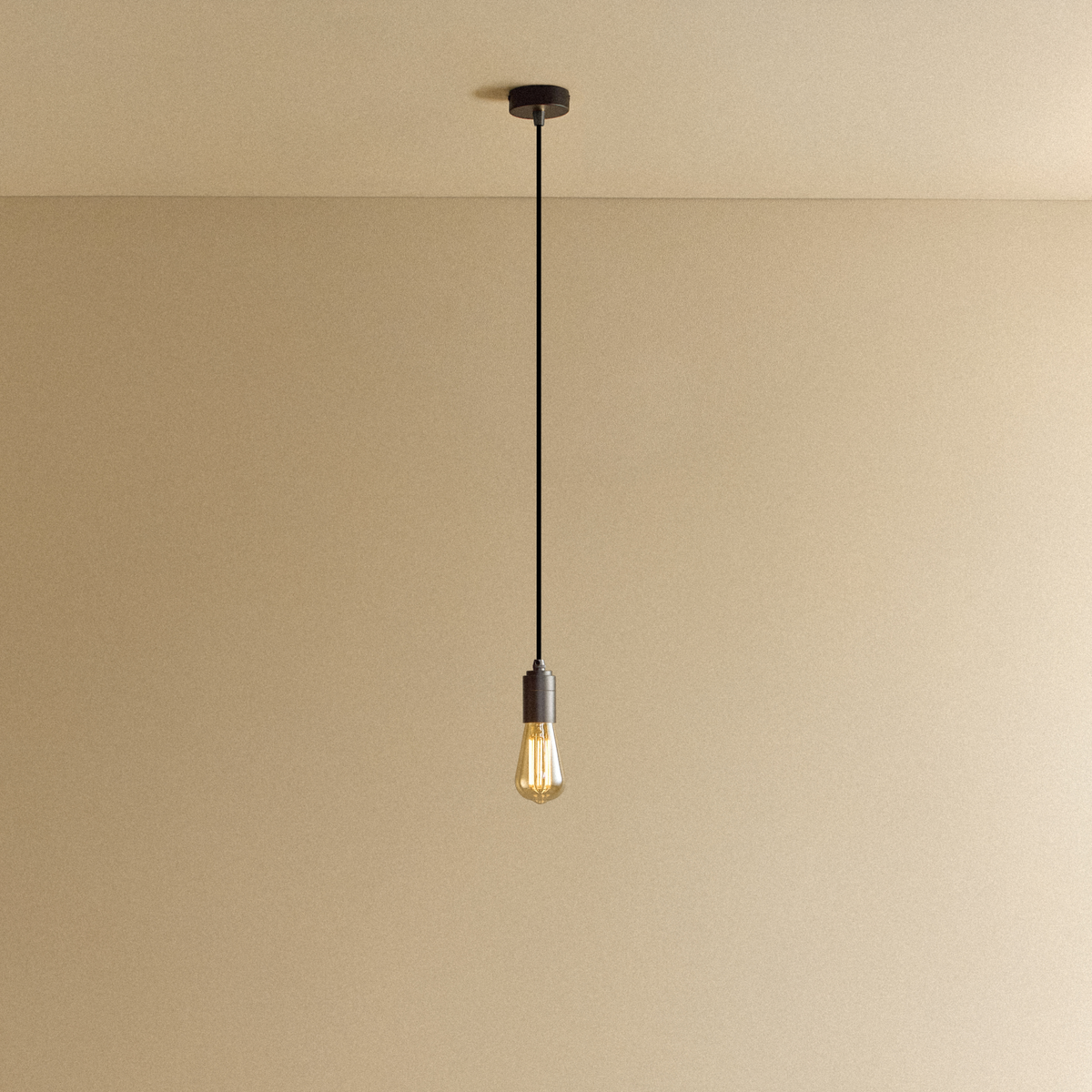 Squirrel Cage Pendant Light in Graphite.