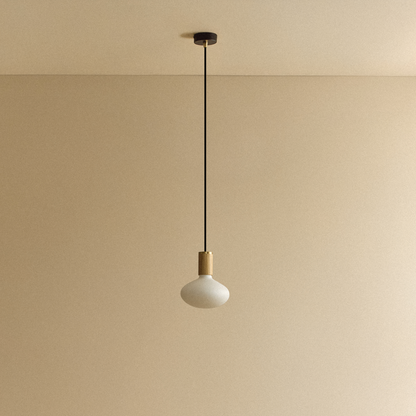 Oval Pendant Light in Oak.