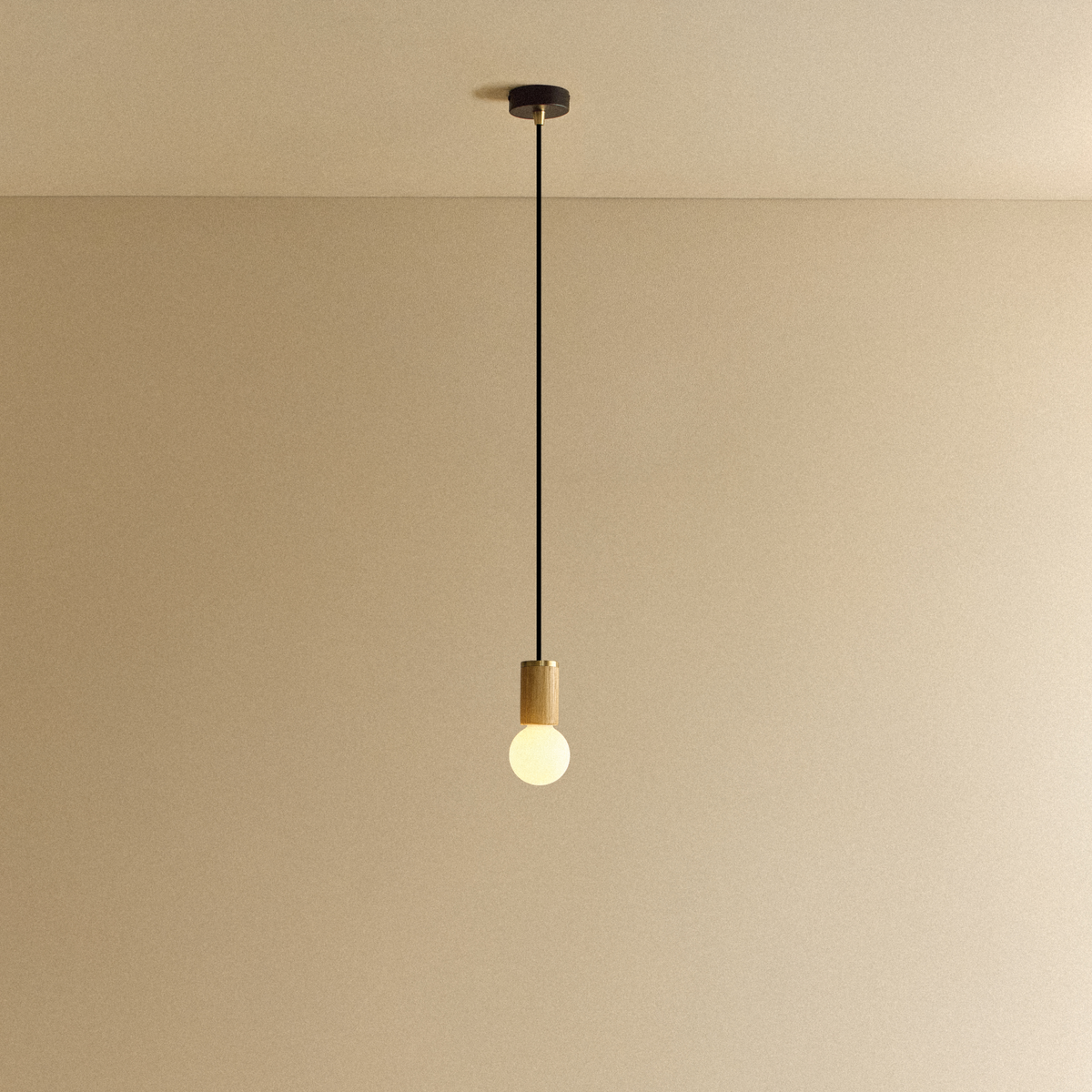 Sphere II Pendant Light in Oak.
