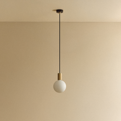 Sphere IV Pendant Light in Oak.