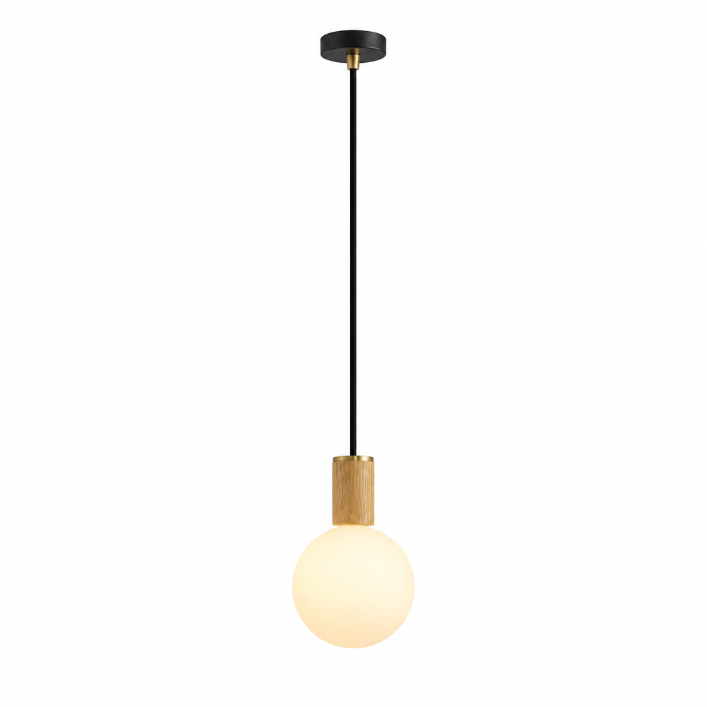 Sphere IV Pendant Light in Oak