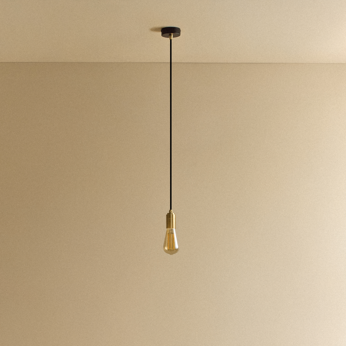 Squirrel Cage Pendant Light in Brass.
