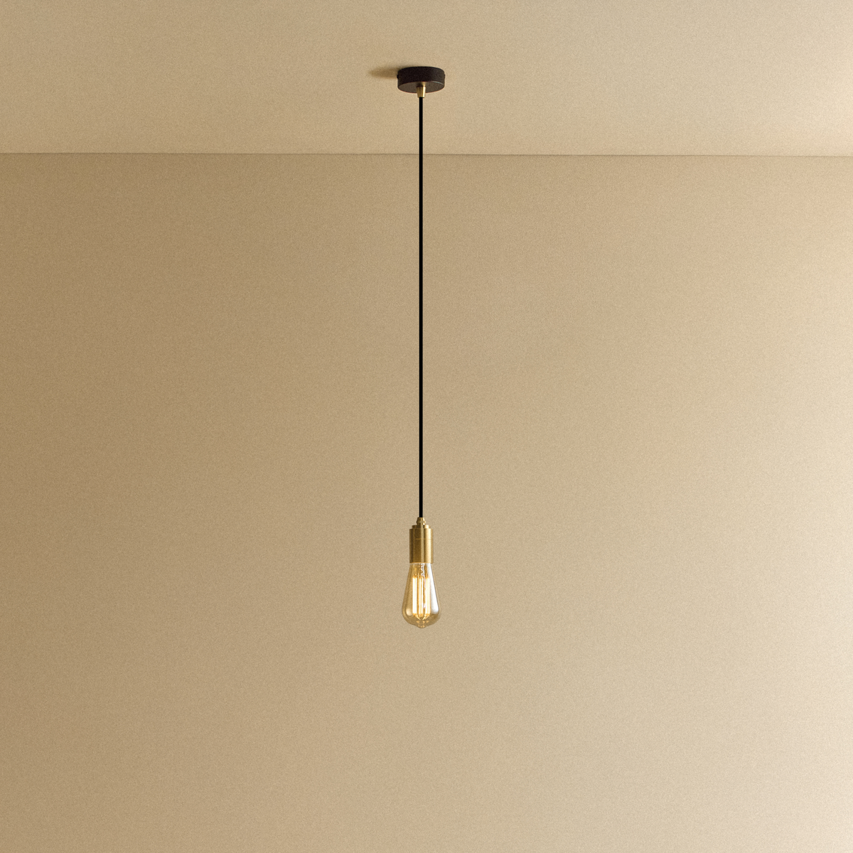 Squirrel Cage Pendant Light in Brass.