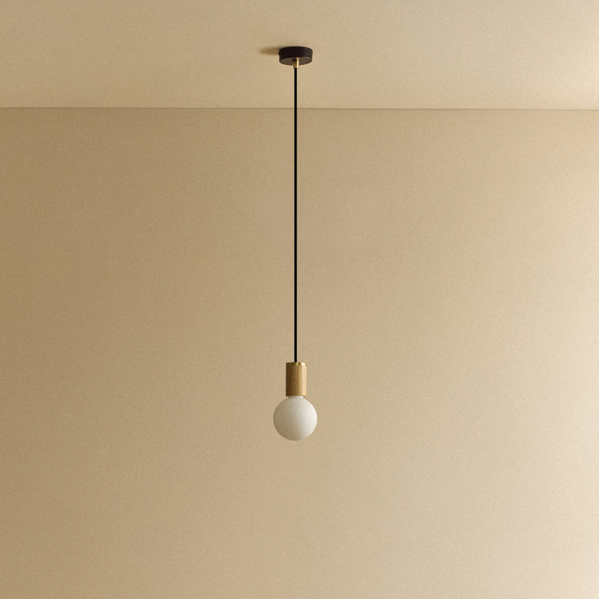 Sphere III Pendant Light in Oak.