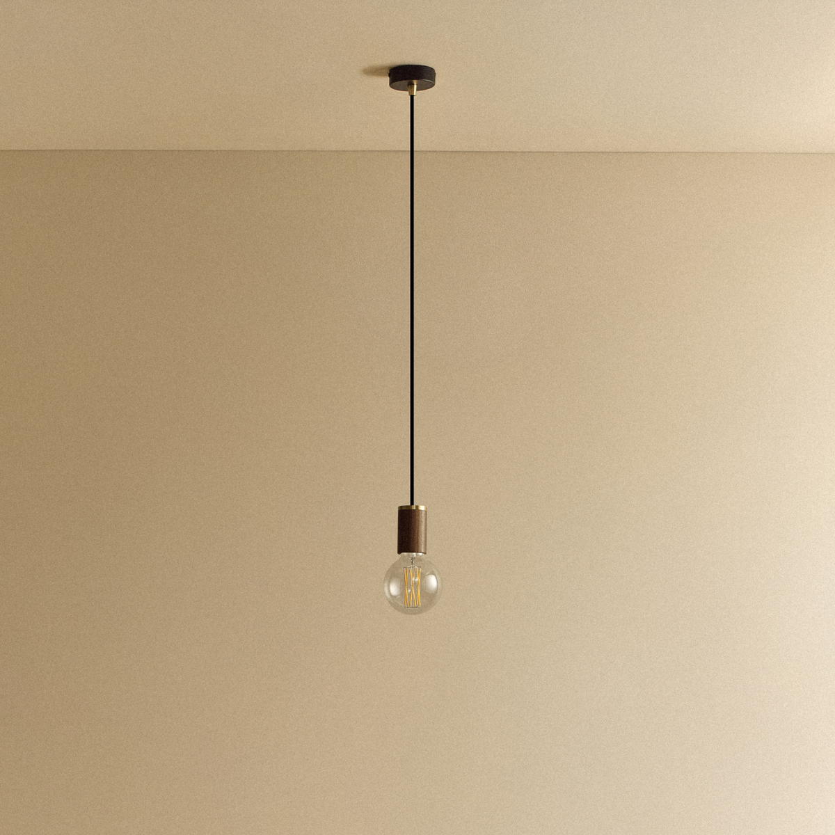 Elva Pendant Light Non-Tinted in Walnut.