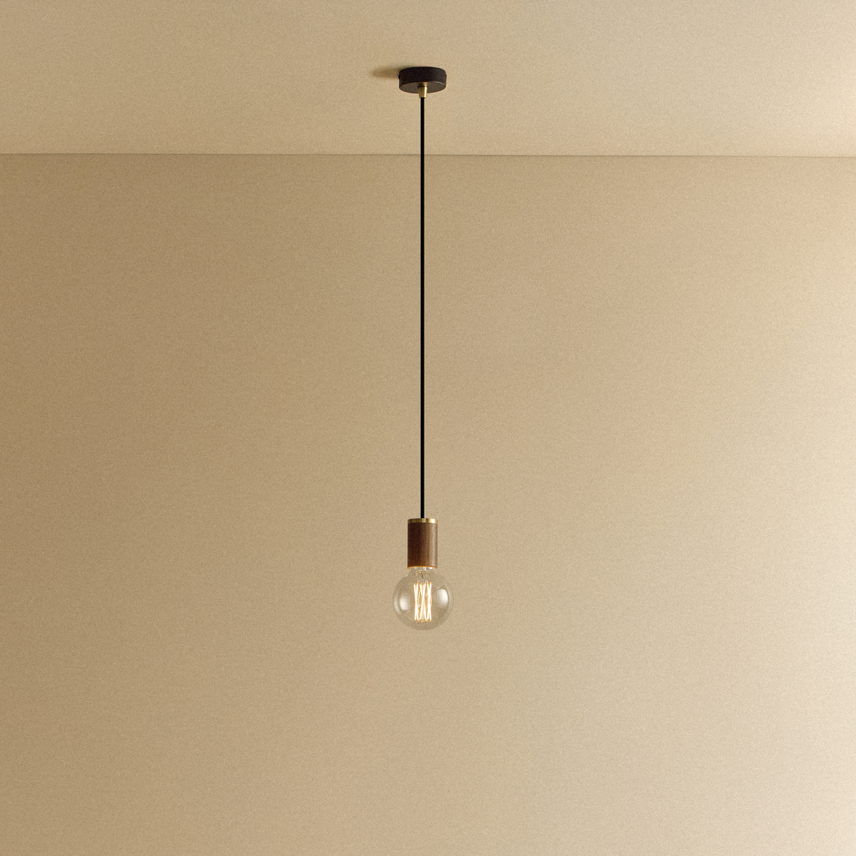 Elva Pendant Light Non-Tinted in Walnut