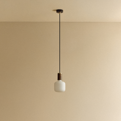 Oblo Pendant Light in Walnut.