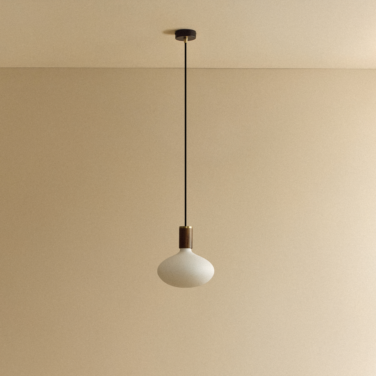 Oval II Pendant Light in Walnut.