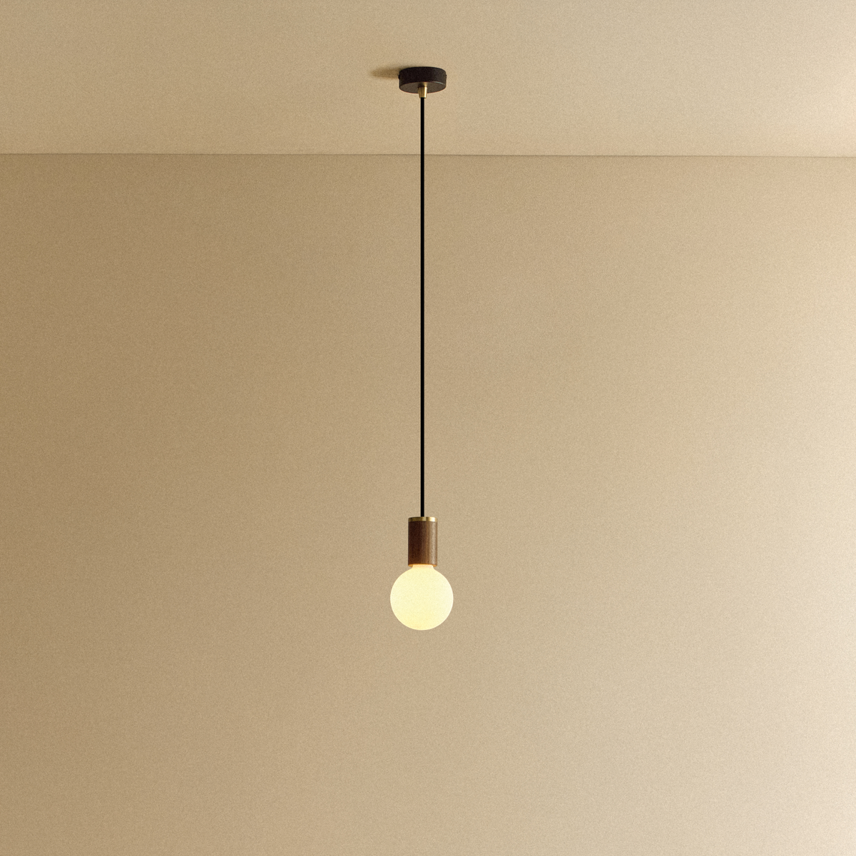 Porcelain II Pendant Light in Walnut.
