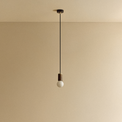 Sphere II Pendant Light in Walnut.