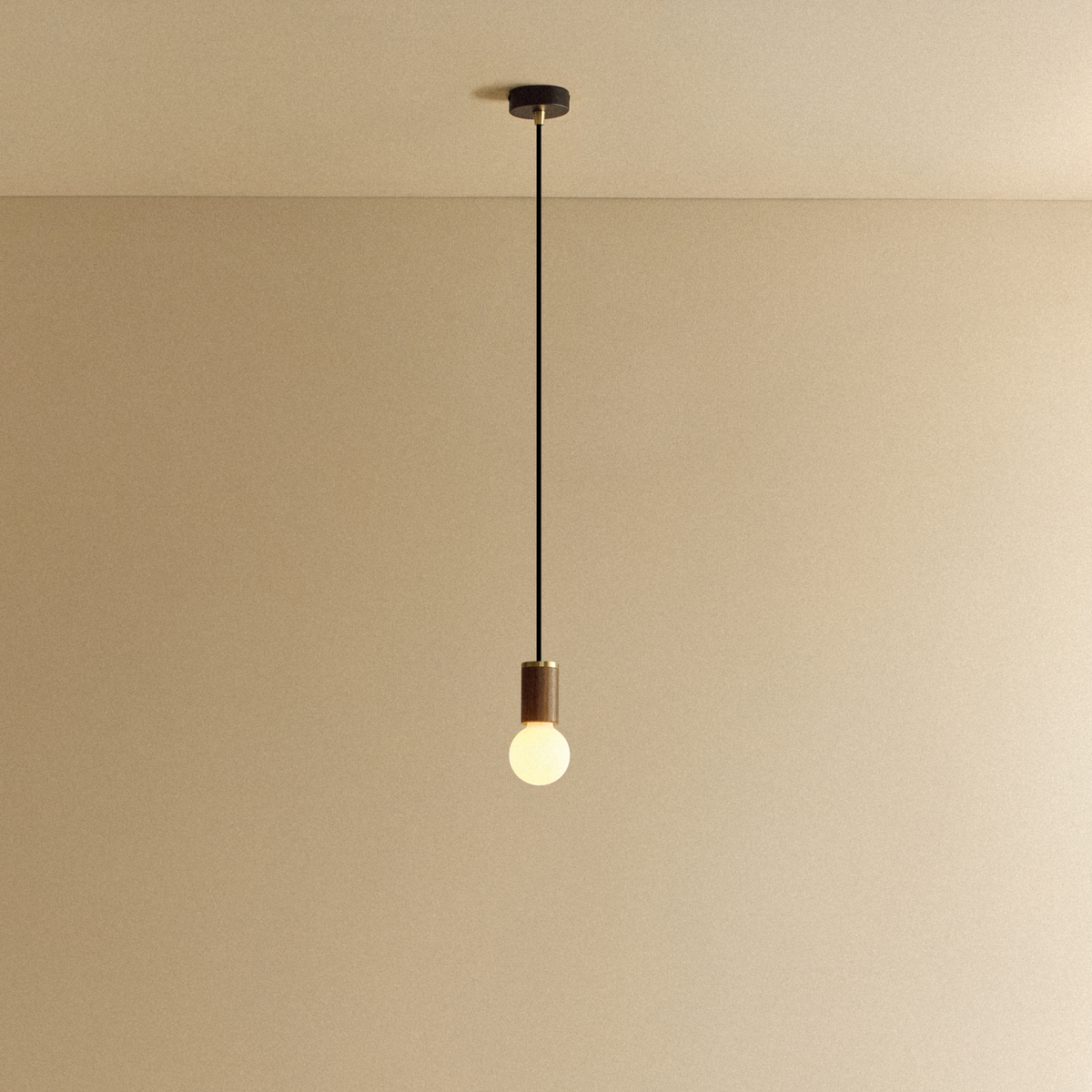 Sphere II Pendant Light in Walnut