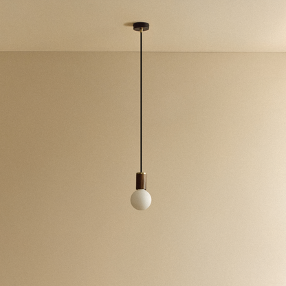 Sphere III Pendant Light in Walnut.
