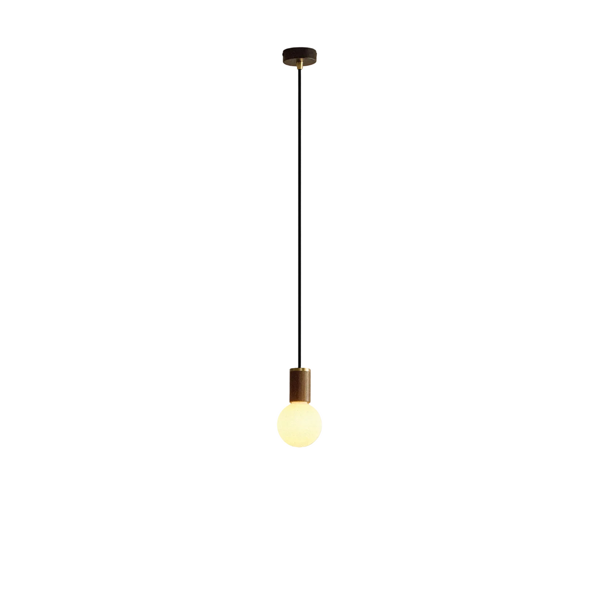 Sphere III Pendant Light in Walnut.