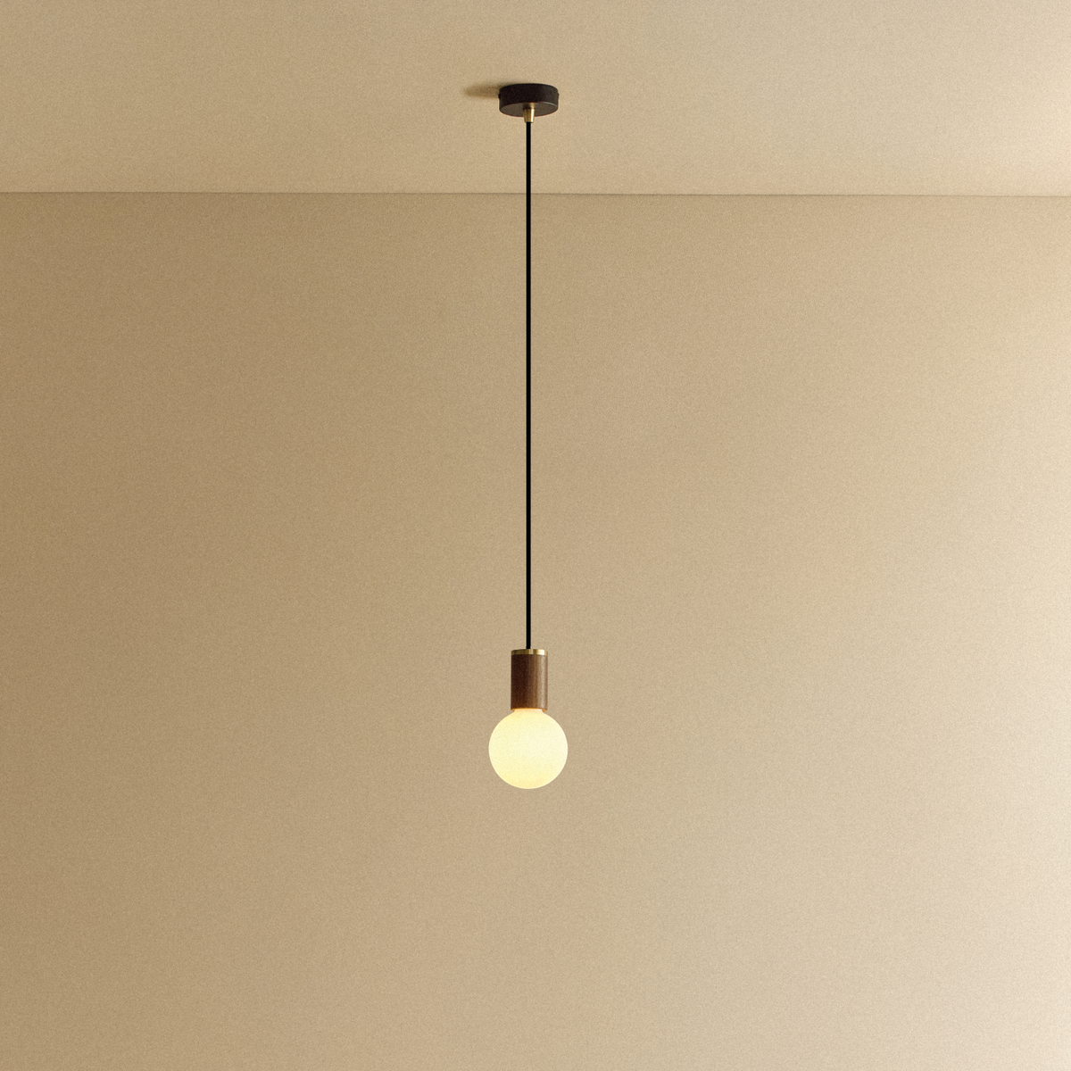 Sphere III Pendant Light in Walnut