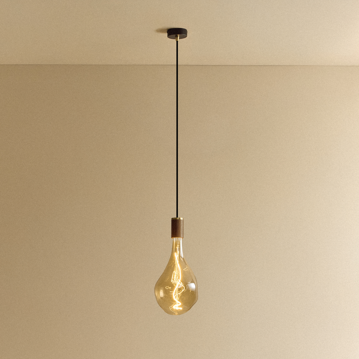 Voronoi III Pendant Light in Walnut.