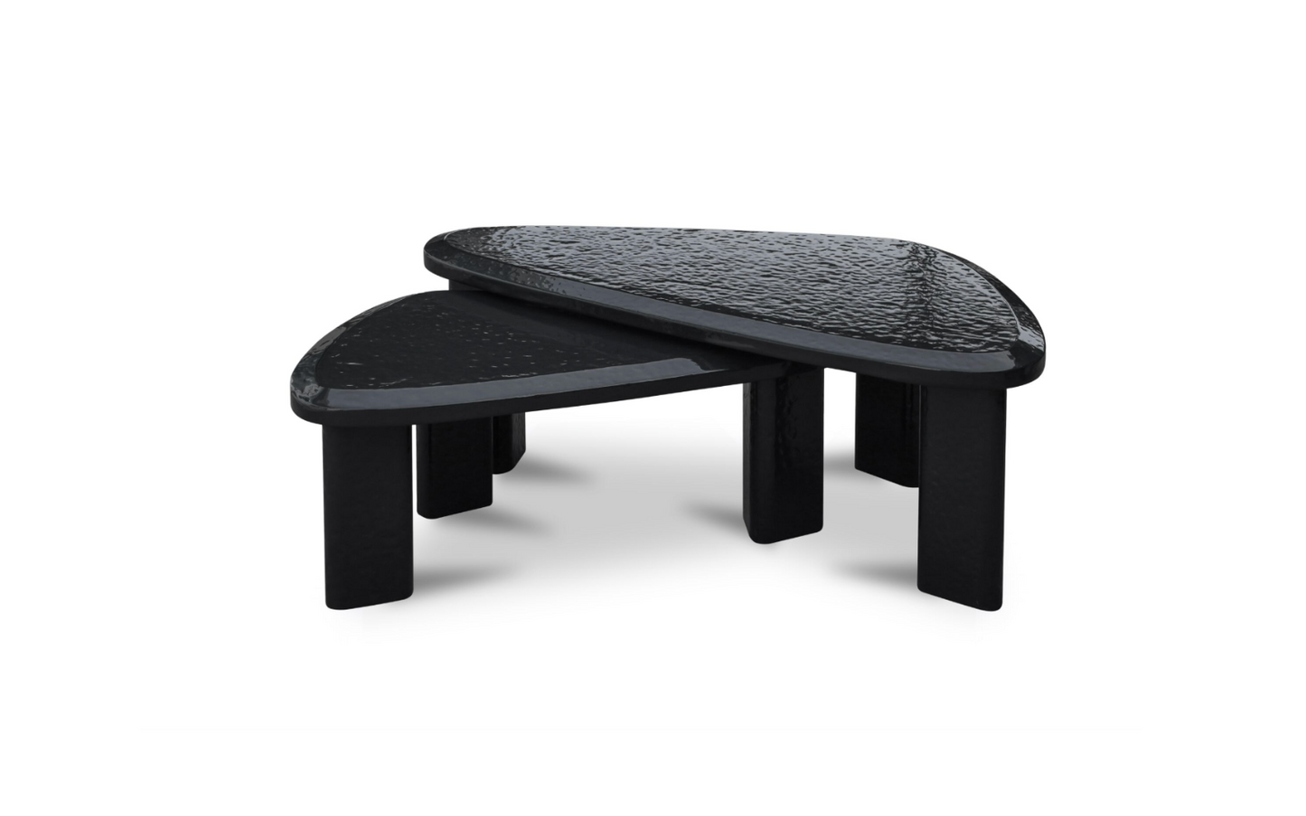 Sophie Outdoor Nesting Table Set Charcoal Lacquer