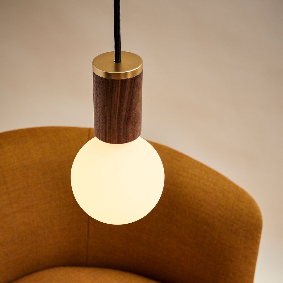 Sphere III Pendant Light in Oak.