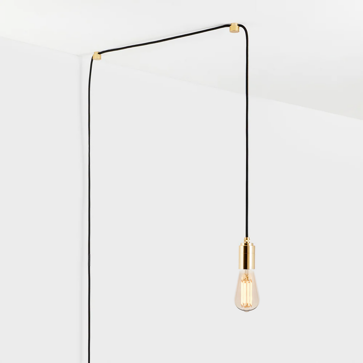 Squirrel Cage Plug-In Pendant in Brass.