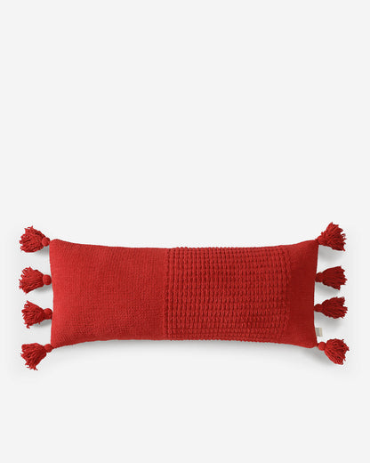 Braided Pom Pom Lumbar Pillow.