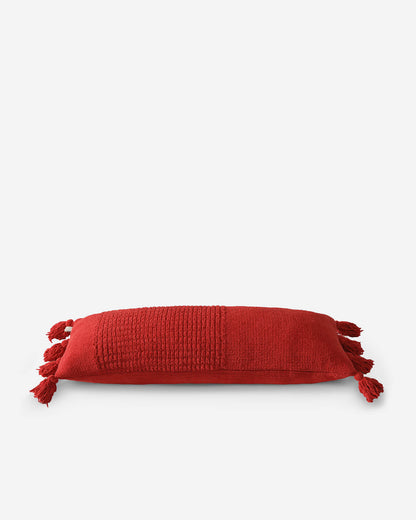 Braided Pom Pom Lumbar Pillow.