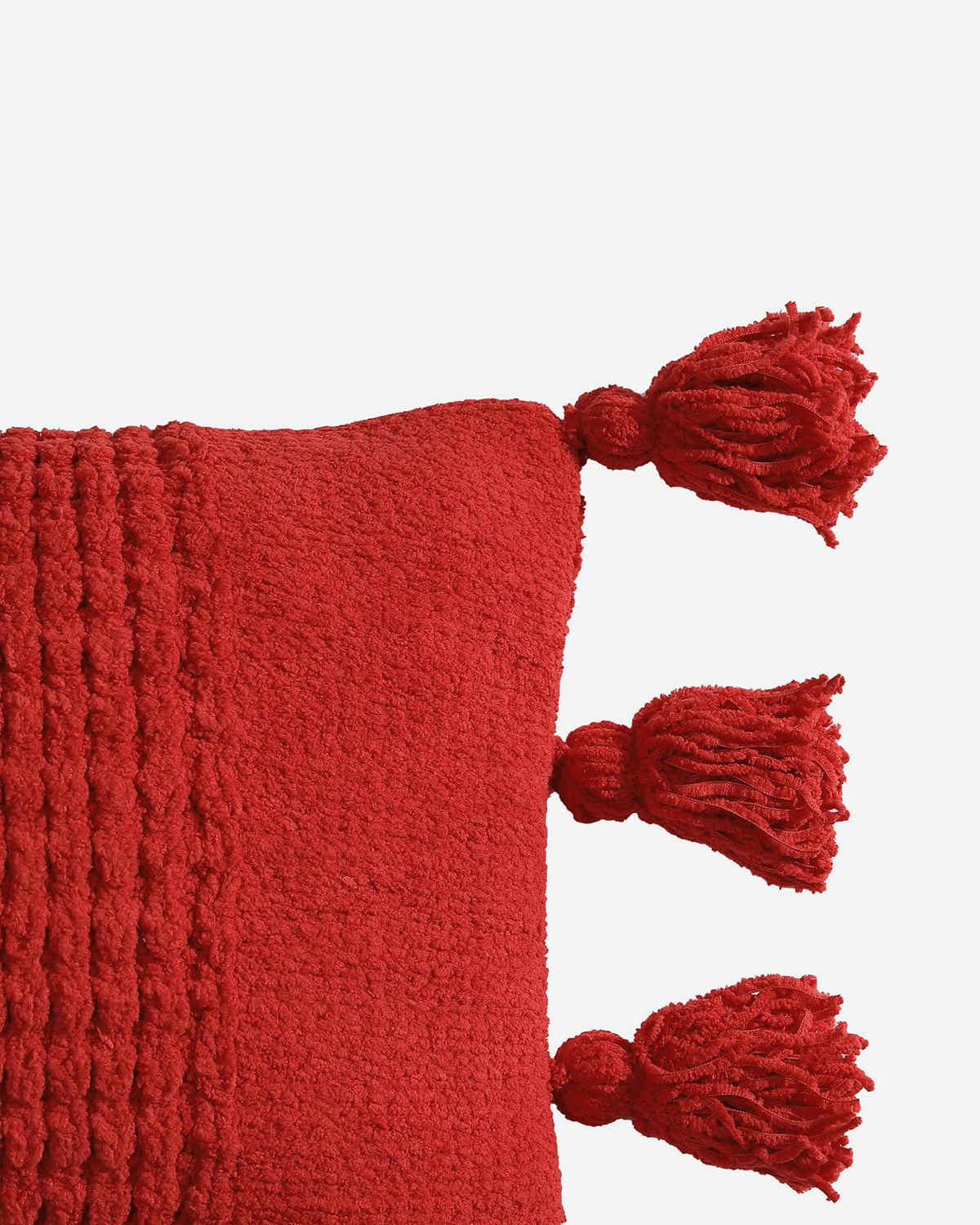 Braided Pom Pom Lumbar Pillow.
