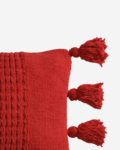 Braided Pom Pom Lumbar Pillow.