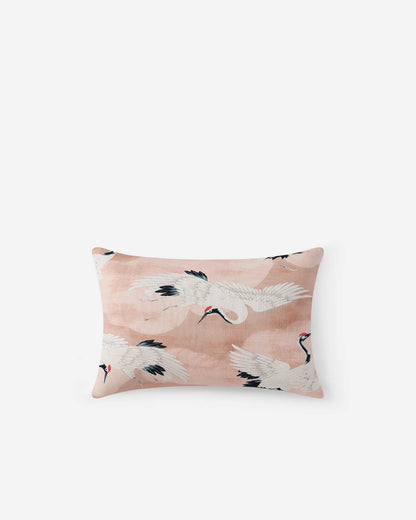 Crane in the Clouds Small Lumbar Pillow.