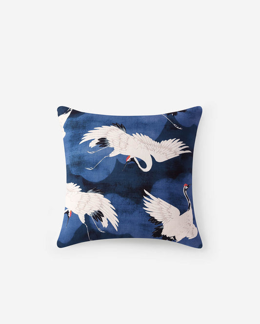 Crane in the Clouds Throw Pillow.