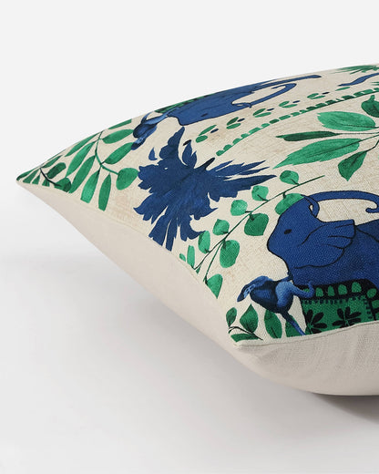 Monkey On Elephant Throw Pillow.