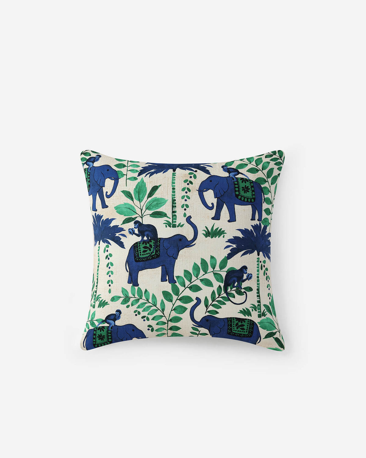 Monkey On Elephant Throw Pillow.