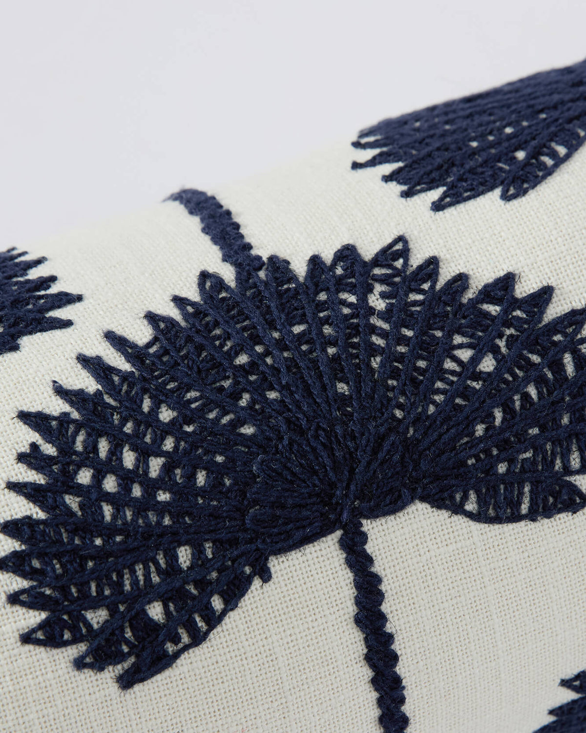 Palm Leaf Embroidered Bolster Pillow.