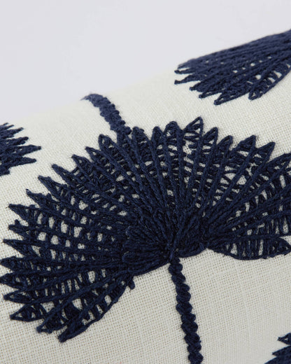 Palm Leaf Embroidered Bolster Pillow.