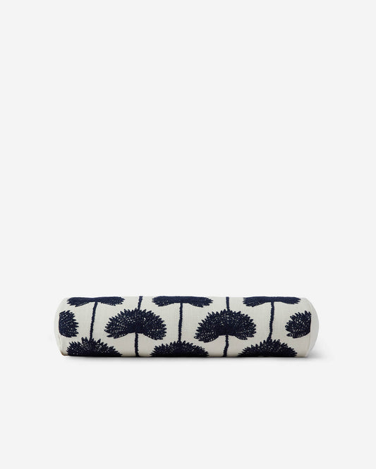 Palm Leaf Embroidered Bolster Pillow.