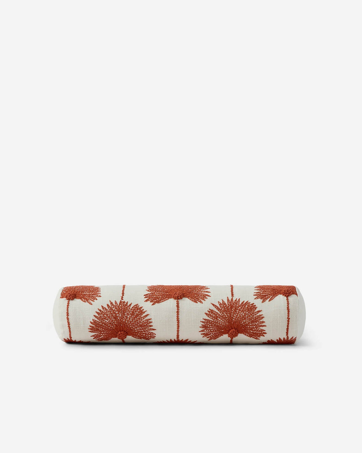 Palm Leaf Embroidered Bolster Pillow.