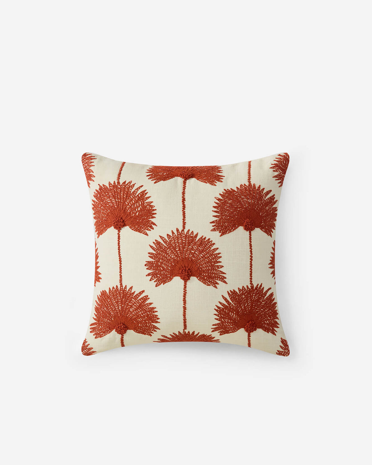 Palm Leaf Embroidered Throw Pillow.