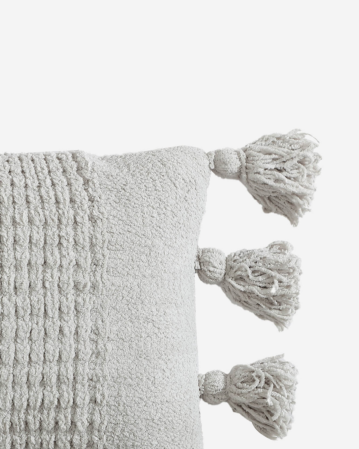 Braided Pom Pom Lumbar Pillow.
