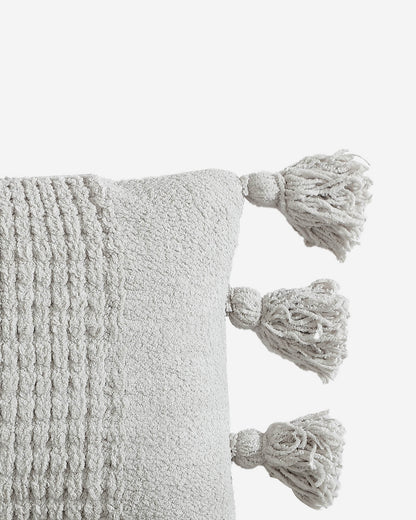 Braided Pom Pom Lumbar Pillow.